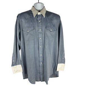 Panhandle Slim Mens Western Shirt Size 16.5 Long Sleeve Button-Up Dress Shirt